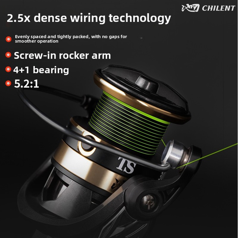 Ice Fishing Line - ล้อหมุนจัดเรียงสายตกปลาที่ล้ำสมัยแบบไร้ช่องว่าง, ล้อตกปลาโลหะสำหรับการตกปลาระยะไกล, ระบบหมุนตกปลา