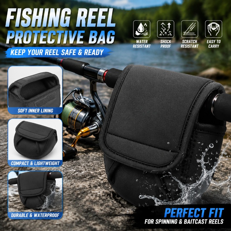 Fishing Line Spool - กระเป๋าป้องกันรอกตกปลา กระเป๋าใส่รอกสปินนิ่ง สำหรับรอกขนาด 500-8000 อุปกรณ์จัดเก็บอุปกรณ์ตกปลาสำหรับกิจกรรมกลางแจ้ง