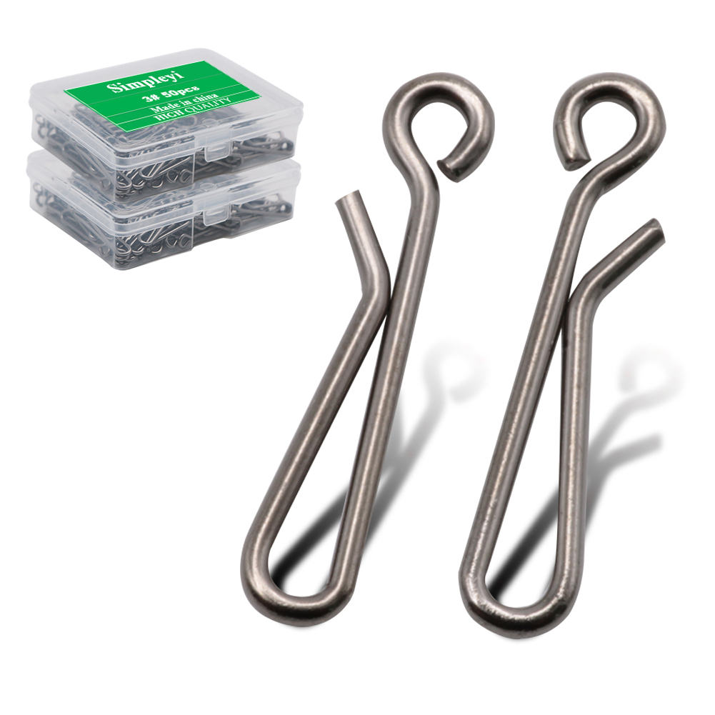Monofilament Line - 50ชิ้น/กล่องแบริ่งล็อค Rolling หมุนขาแหวน Snap Barrel Tackle
