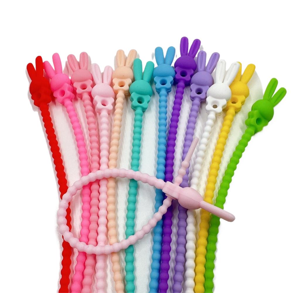 Tippet Line - ที่เก็บสายซิลิโคนรูปดาวดอกไม้ 10 ชิ้น ใช้ซ้ำได้ ที่รัดสาย ที่เก็บสาย